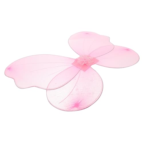 GALPADA Anzieh-Requisiten Leistungsflügel Schmetterlingskostüm für Mädchen Flügelstützen Feenflügel Mädchen verkleiden sich Abschlussball Leistungsrequisiten Kleidung Kind Stoff Rosa von GALPADA