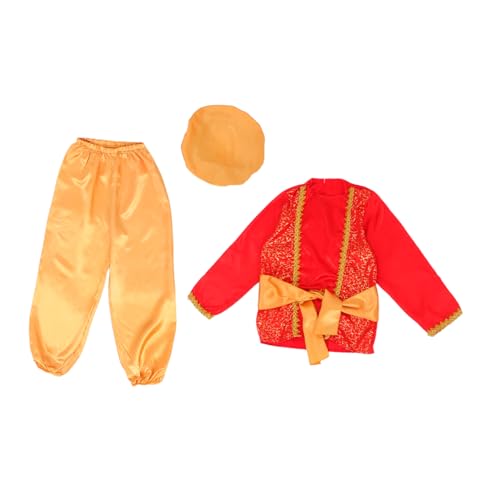 GALPADA Arabischer Kostüm Cosplay mit Hut und Gürtel für Halloween Geburtstagsfeiern und Schulaufführungen Bequemes Atmungsaktives Material Zeitloses Design Einfaches Ankleiden von GALPADA