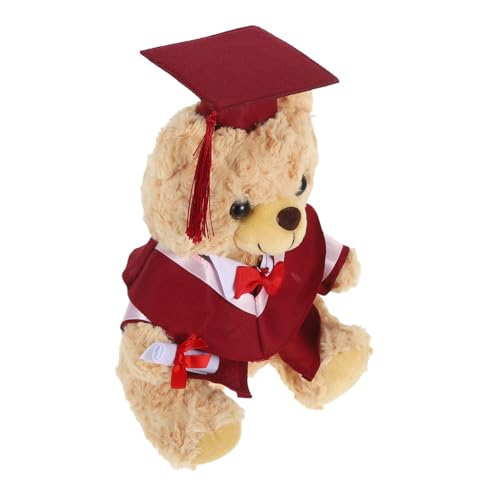 GALPADA Arztanzug Bär Puppe Stoffbär Plüschtier Abschlussbären Plüsch Abschlussbär Abschluss Stofftier Stofftier Bär Puppen Abschlussbär Rot Pp Baumwolle von GALPADA