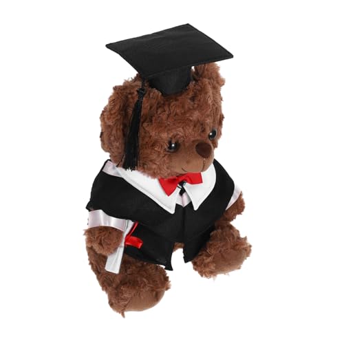 GALPADA Arztanzug Bärenpuppe Weiches Arztspielzeug Plüschbär Abschlussoutfit Abschlussbärpuppe Mini Plüsch Abschlussspielzeug Junggesellenbär Doktorbär Abschlussbär Plüsch Pp Baumwolle von GALPADA