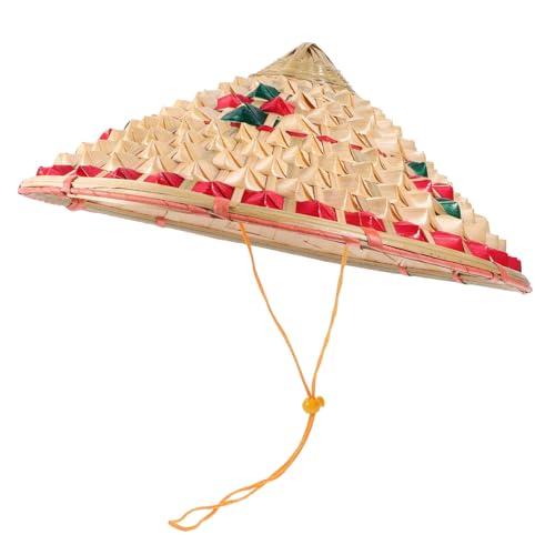 GALPADA Asiatischer Bambushut für Bühnenauftritte Verstellbare Kappe Cosplay Accessoire für Tanzaufführungen Leicht und Atmungsaktiv Einzigartiges Design für Auffällige Looks von GALPADA