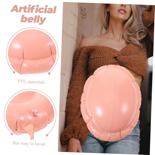 GALPADA Aufblasbarer PVC Schwangerschaftsbauch Attrappe mit Tragegurt Realistischer Fake Bauch für Halloween Cosplay Party Bequemes Kostüm Zubehör für Bühnenauftritte von GALPADA