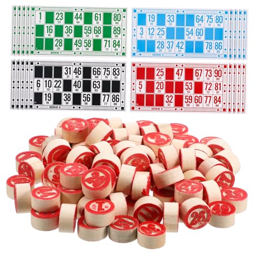 GALPADA Bingo Zahlen Schach Bingo Für Senior Spiel Russische Karten Schach Holz von GALPADA