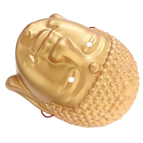 GALPADA Buddha-kopfmaske Halloween -kostüm -requisiten Gesicht Lustige Halloween-masken Maske Für Erwachsene Maskerademasken Kostüm Weiße Maskerademaske Maskerade Schicke Maske Golden Pvc von GALPADA