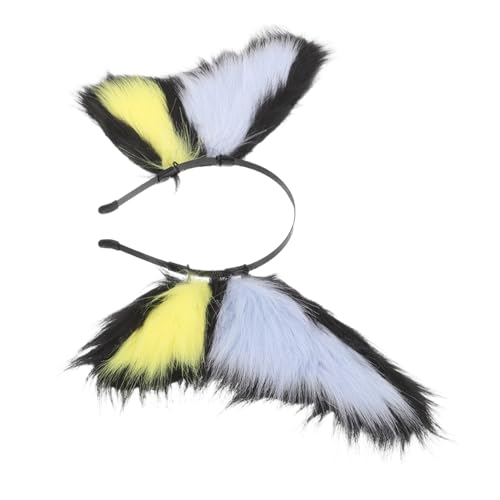 GALPADA Bunte Halloween Schmetterlings Stirnband mit Tierohren Vielseitige Party Haarschmuck für Frauen und Kreatives Cosplay Kostüm Accessoire Blau und Gelb von GALPADA