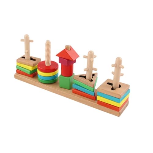 GALPADA Buntes Geometrisches Lernspielzeug aus Holz für Ab Jahren Fördert Kreativität Logisches und Farberkennung durch Vielfältige Bauformen GALPADA Buntes Geometrisches Lernspielzeug aus Holz für Ab Jahren Fördert Kreativität Logisches und Farberkennung durch Vielfältige Bauformen von GALPADA
