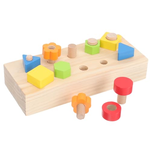 GALPADA Buntes Holz Schraubspielzeug Lernspielzeug für Kleinkinder Farb und Formenerkennung Sowie Hand Auge Koordination und Räumlichem Denken von GALPADA