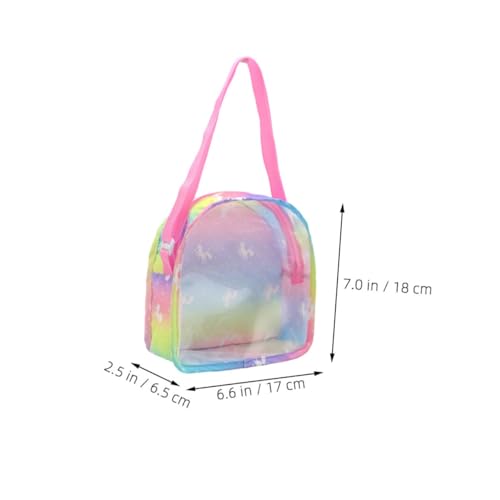 GALPADA Cartoon Puppentasche Klein Transparent mit Tragegriff Langlebig und Platzsparend für Babyfläschchen und Puppenzubehör Praktische Aufbewahrungstasche für Kinderzimmer und Reisen von GALPADA