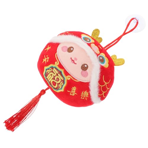 GALPADA Chinesisches Drachen Maskottchen Kuscheltier Plüschfigur mit Lanyard für Neujahrsdeko Lebhafte Gestaltung Vielseitig Hängbar Geschenkidee für Familie und Freunde von GALPADA