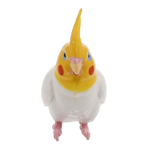 GALPADA Cockatiel Ornamente klein realistischer Vogel falsche Vögel künstliche Vögel Papageien Vogel Figur Simulationsvogelfigur Vogelspielzeug für Papagei-Statue PVC Weiß von GALPADA