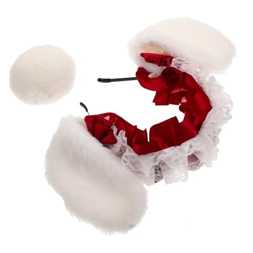 GALPADA Cosplay Hasenohren Stirnband und Plüsch Weiß und Weinrot Wiederverwendbare Kostüm Requisiten für Karneval Fasching und Bühnenauftritte Passend für Damen und Mädchen GALPADA Cosplay Hasenohren Stirnband und Plüsch Weiß und Weinrot Wiederverwendbare Kostüm Requisiten für Karneval Fasching und Bühnenauftritte Passend für Damen und Mädchen von GALPADA
