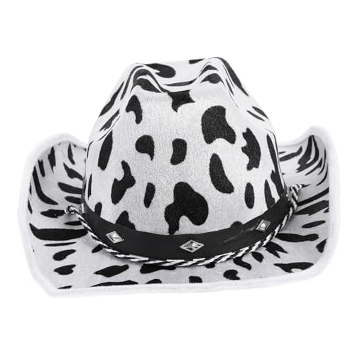 GALPADA Cowboyhut Damen Kuhmuster Cosplay Hut Western Kostüm Feierhut Karneval Makeup Fasching Zubehör GALPADA Cowboyhut Damen Kuhmuster Cosplay Hut Western Kostüm Feierhut Karneval Makeup Fasching Zubehör von GALPADA