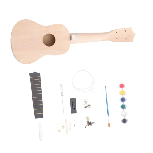 GALPADA DIY Basswood Ukulele Bausatz und Anfänger Musikinstrument mit Vorgebohrten und Anleitung zum Individuellen Bemalen Leicht und Langlebig für Kreative Eltern Junge Mädchen von GALPADA