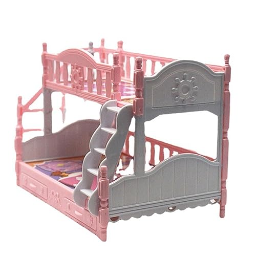 GALPADA DIY Miniatur Doppelbett Möbel für Puppenhaus Europäisches Design Deko für Doll Bedroom und Miniature Furniture Zubehör von GALPADA
