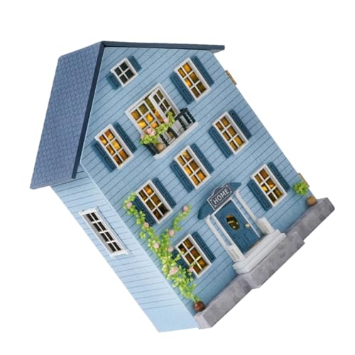 GALPADA DIY Miniatur Puppenhaus Set mit Möbeln Stabiles Holzmodell für Jugendliche Kreatives Weihnachtsdekor Handgefertigtes Miniaturhaus Bastelset für Detailreiche Raumgestaltung von GALPADA