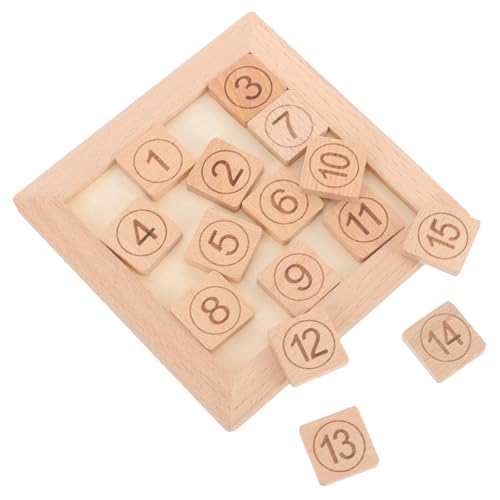 GALPADA Denkspiel Zahlen Lernen Lernblock Für Puzzle Zählen Kleine Intelligenzspielzeuge Zahlenschiebespiel Denksportaufgabe Intelligenzentwicklung Holz von GALPADA