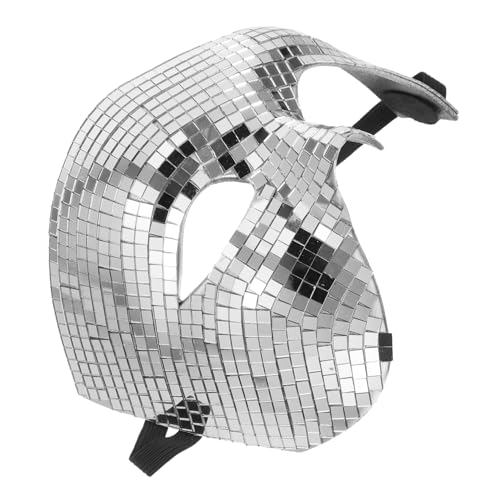 GALPADA Disco Maske Silber Spiegel Halbgesichts Maske Glitzer Reflektierend Leicht Cosplay Festival Halloween Party Ball Zubehör GALPADA Disco Maske Silber Spiegel Halbgesichts Maske Glitzer Reflektierend Leicht Cosplay Festival Halloween Party Ball Zubehör von GALPADA