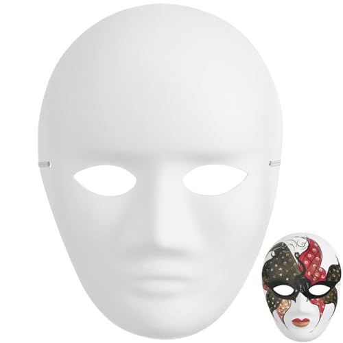 GALPADA Diy-Vollgesichtsmasken 4 Stück Pappmaché-Masken Blanko Weiß Bemalbare Pappmaché-Masken Diy-Bastelmaske Maskerade Cosplay Halloween Mardi Gras Partymasken Für Vollgesichtsmasken von GALPADA