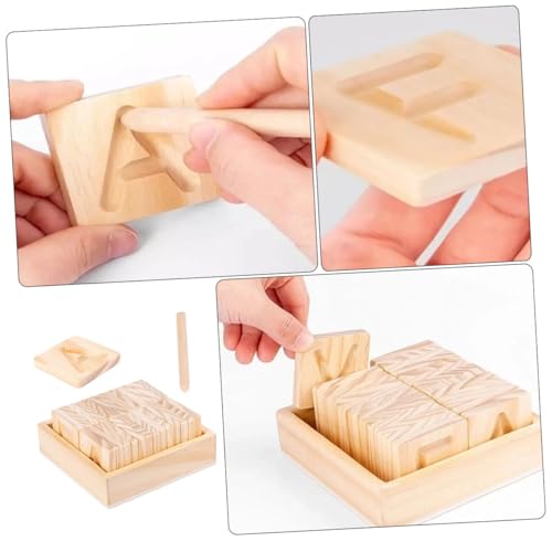 GALPADA Doppelseitiges Holz Buchstaben Erkennungs Übungsbrett Montessori Lernspielzeug für Vorschulkinder Letter Recognition Board Sicheres Glattes Material Pädagogisch Geeignet von GALPADA