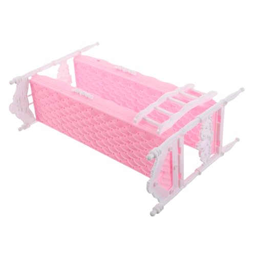 GALPADA Doppelstöckiges Puppenbett für Prinzessinnenpuppen Miniaturmöbel für Fantasievolles für Mädchen Detailreiche Verarbeitung Geeignet für Puppenhaus Dekoration von GALPADA
