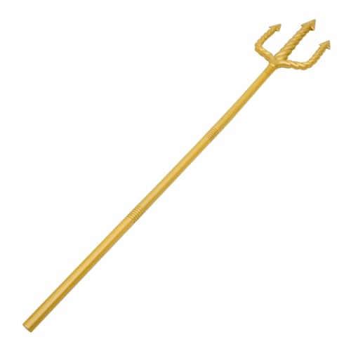 GALPADA Dreizack -Requisiten Party- -Requisite Halloween- Halloween-Dekorationsgabel Halloweenkostüm Dreizack-Cosplay Dreizackkostüm Dreizack-Stütze Party-Requisite Plastik Golden von GALPADA