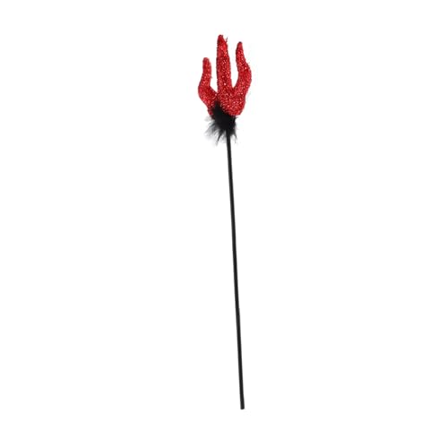 GALPADA Dreizack Stock Maskerade- Cosplay Kostümgabel Halloween-Umhang Performance- Halloween Party Deko Halloween deko Teufelsgabel Prop Mistgabel Dämonenstütze Plastik rot von GALPADA