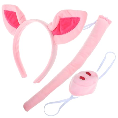 GALPADA Einstellbares Teiliges Schweinkostüm Set mit Ohr und Nasen Stirnband für Party Halloween und Cosplay GALPADA Einstellbares Teiliges Schweinkostüm Set mit Ohr und Nasen Stirnband für Party Halloween und Cosplay von GALPADA