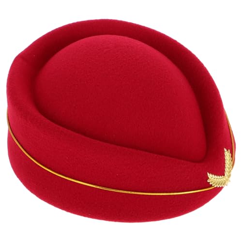 GALPADA Elegante Flugbegleiterin Mütze aus Kunstfilz Verstellbare Damen Hut für Karneval Cosplay und Bühnenaufführungen Hochwertige Verarbeitung für Professionelles Auftreten und Komfort GALPADA Elegante Flugbegleiterin Mütze aus Kunstfilz Verstellbare Damen Hut für Karneval Cosplay und Bühnenaufführungen Hochwertige Verarbeitung für Professionelles Auftreten und Komfort von GALPADA