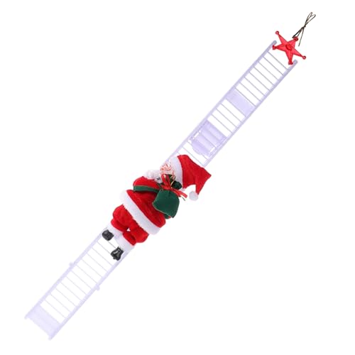 GALPADA Elektrischer Weihnachtsmann Kletterspielzeug mit Leiter Weißes Weihnachtsdekoration Spielset für Kinderzimmer Büro und Festliche Batteriefrei Lustiges zu Weihnachten von GALPADA
