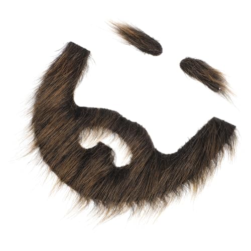 GALPADA Falscher Piratenbart und Augenbrauen Erwachsene Selbstklebender Weicher Plüschbart in Schwarz-gold für Halloween Kostümpartys und Bühnenauftritte von GALPADA