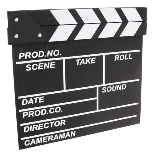 GALPADA Feldplattenplattenspielzeuge Schwarz Die Klapperbretter Filmrequisiten für Film Film-Klappbretter Klöppel filmen Filmstudio Filmemachenausrüstung Filmschild Film Clapper hölzern von GALPADA