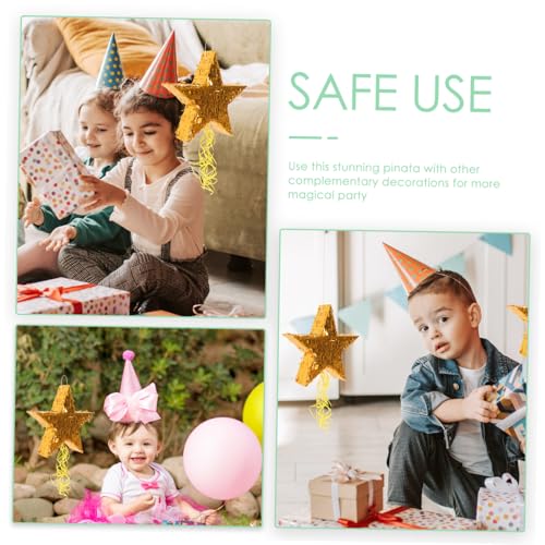 GALPADA Fünfeckige Pinata Partydeko mit Bunten Quasten Vielseitiges Candy Holder für Kindergeburtstag Karneval und Themenparty von GALPADA