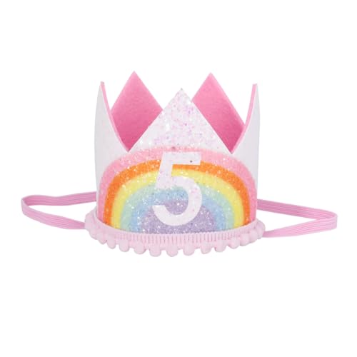 GALPADA Geburtstagskrone Haarband Leichte Stoffkappe in Regenbogenfarben Kreative Partydekoration für Mädchen Bequem und Strapazierfähig für Unvergessliche Fotos und Feiern GALPADA Geburtstagskrone Haarband Leichte Stoffkappe in Regenbogenfarben Kreative Partydekoration für Mädchen Bequem und Strapazierfähig für Unvergessliche Fotos und Feiern von GALPADA