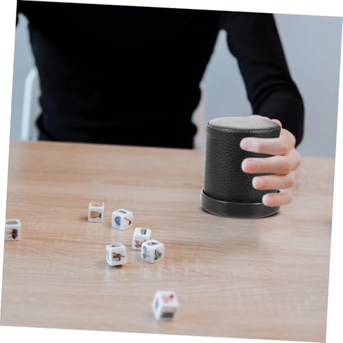 GALPADA Geräuschloser Kompakter Würfelbecher aus Rotem Leder mit Weichem Innenfutter und Sockel Kleiner Würfelhalter für Ktv Bar und Brettspiel Unterhaltung Leicht und Praktisch für von GALPADA