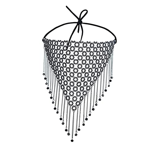 GALPADA Gesichtskette mit Kristallfransen Rhinestone Maske für Karneval Halloween und Partys Glamouröses Accessoire für Frauen von GALPADA