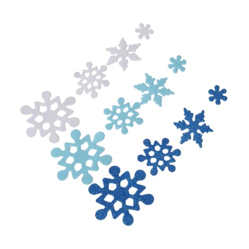 GALPADA Glitzernde Selbstklebende Schneeflocken Deko DIY Schaumstoff Sticker Weihnachtsdeko Fensteraufkleber Winterliche Partydekoration Weihnachten Wanddeko von GALPADA