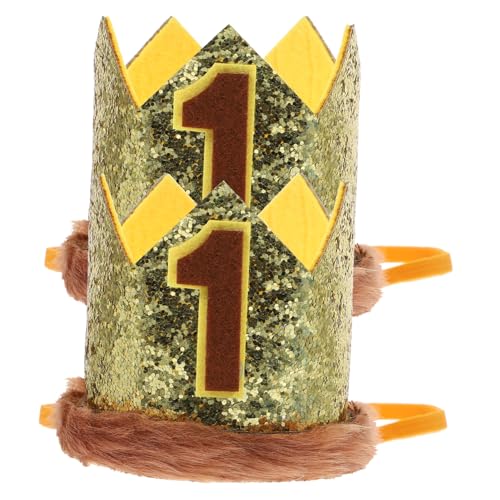 GALPADA Goldene Glitzer Geburtstagskrone für Junge Mädchen Geburtstag Leichtes Design mit Sicherem Halt als Foto Requisite und Partydeko für Mädchen und Jungen von GALPADA