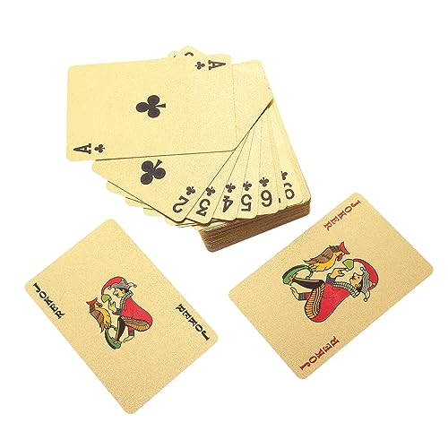 GALPADA Goldene wasserdichte Pokerkarten aus PVC Design Tragbare Spielkarten für und Kartenspiele für Partys und GALPADA Goldene wasserdichte Pokerkarten aus PVC Design Tragbare Spielkarten für und Kartenspiele für Partys und von GALPADA