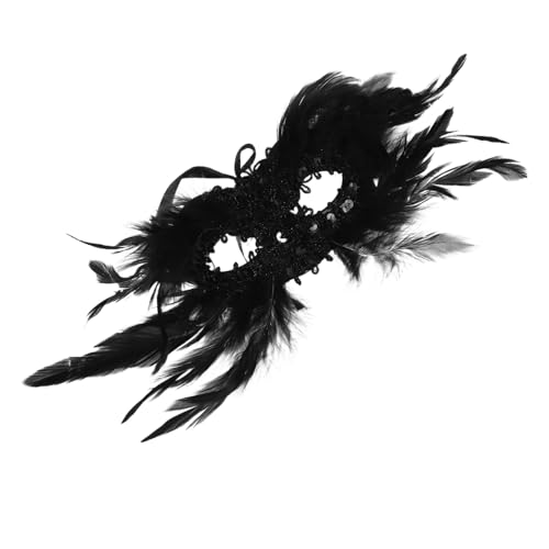 GALPADA Gothic Feder Maske Damen Karneval Halbgesichts Masquerade mit Pailletten Elastischem Band Leicht und Bequem für Kostüm und Themenpartys GALPADA Gothic Feder Maske Damen Karneval Halbgesichts Masquerade mit Pailletten Elastischem Band Leicht und Bequem für Kostüm und Themenpartys von GALPADA
