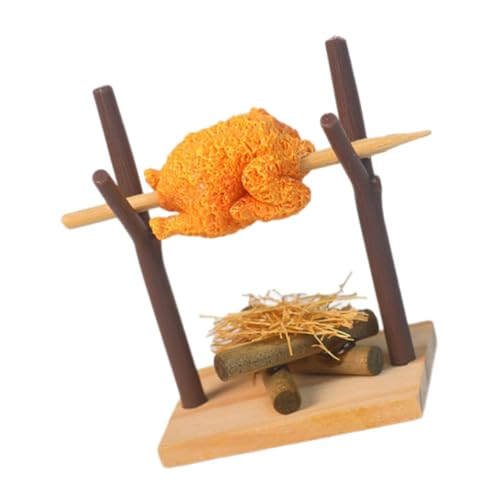 GALPADA Grillset für Puppenhaus Authentisches BBQ Zubehör mit Grill und Brathähnchen Realistische Grillszene für Kreatives im Freien Puppenhaus Deko von GALPADA