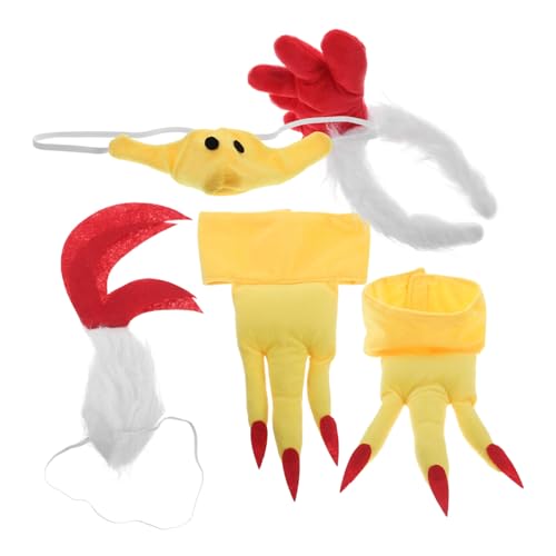 GALPADA Hahn Kostüm Set mit Stirnband Nase und Fuß Accessoires Detailreiches Hühner Kostüm Zubehör für Halloween Ostern Karneval Familienfeiern und Theateraufführungen GALPADA Hahn Kostüm Set mit Stirnband Nase und Fuß Accessoires Detailreiches Hühner Kostüm Zubehör für Halloween Ostern Karneval Familienfeiern und Theateraufführungen von GALPADA