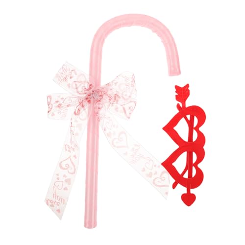 GALPADA Halloween Bowknot Candy Cane mit Herzförmiger Brille Kostüm Requisite für Valentinstag Tanz Party Cosplay Zubehör Leicht und Langlebig für Rollenspiel und Bühnenauftritte von GALPADA