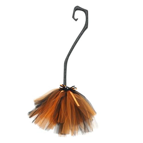 GALPADA Halloween Hexenbesen Cosplay Requisit Leichter Stabiler Reisigbesen für Party Karneval und Masquerade Dekorativer Abnehmbarer Stubenbesen für Magische Kostüm-Accessoires von GALPADA