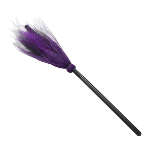 GALPADA Halloween Hexenbesen Requisite Aus Kunststoff Mit Netzdesign Für Kostümpartys Und Cosplay Vielseitiges Zubehör Für Halloween Feiern Farbe Zufällig Ausgewählt von GALPADA