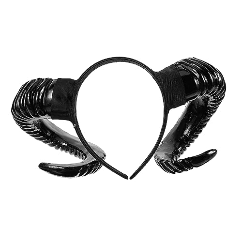 GALPADA Halloween Horn Kopfbedeckung Schwarzer Schafhorn Haarreifen für Gruselige Feiern Langlebig und Weich Halloween Partys und Karneval von GALPADA