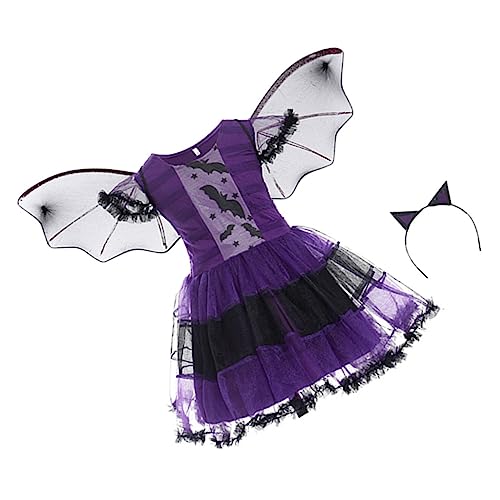 GALPADA Halloween Kostüm Hexen Umhang Cosplay Outfit Für Halloweenfeiern Lange Fledermaus Cape Verkleidung Für Jungen Und Mädchen von GALPADA