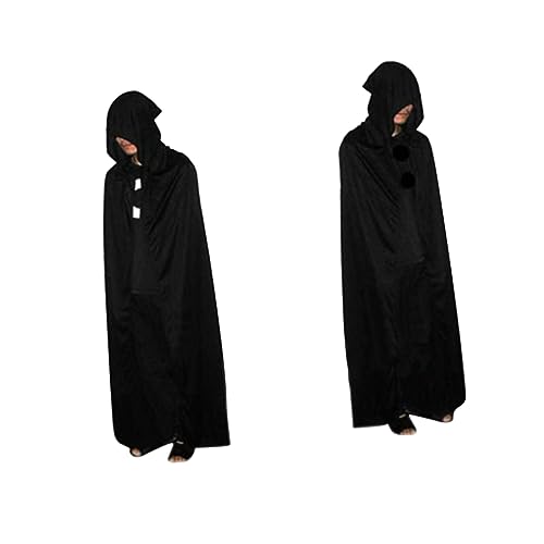 GALPADA Halloween Umhang Sensenmann Kostü Mit Kapuze Schwarzer Umhang Für Herren Und Damen Teufelsumhang Für Cosplay Und Halloween Feiern von GALPADA