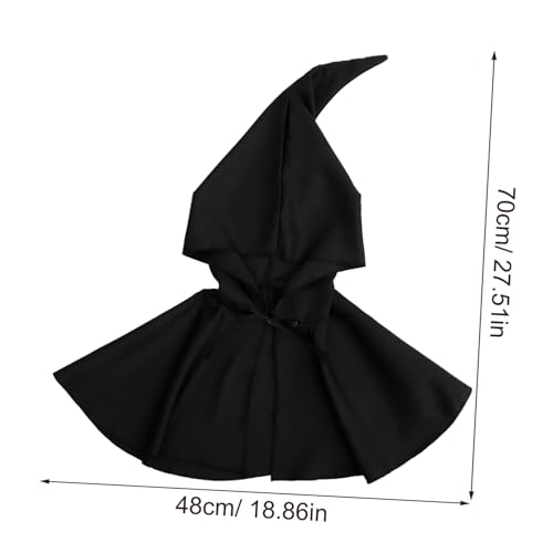 GALPADA Halloween Umhang mit Kapuze Schwarz Mittelgröße Stilvoller Bühnen Performance Cape für Kostüm Cosplay Partys Komfortabel Vielseitig für Halloween deko und Rollenspiele von GALPADA