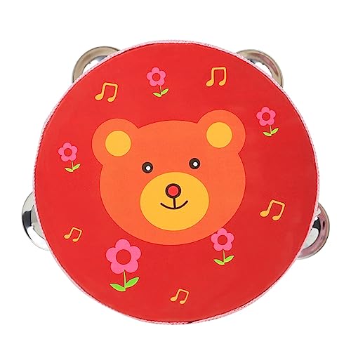 GALPADA Handtamburin Kinderspielzeug Musikspielzeug Kindermusikinstrumente Rasseln Klatschtrommel Instrumente Für Kindermusikinstrumente Kinderhandtrommel Kindertrommeln Rotes von GALPADA