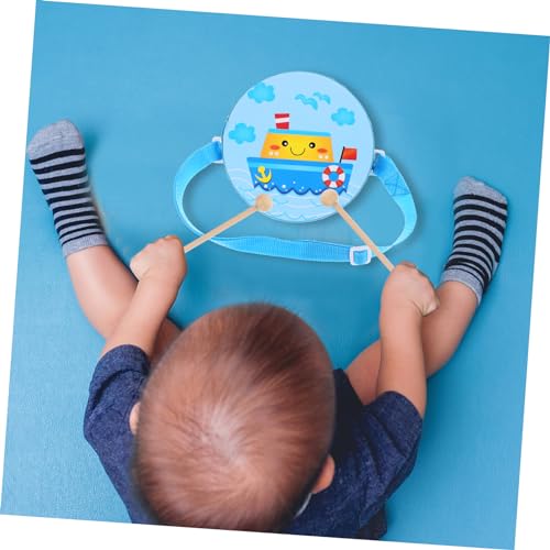 GALPADA Handtrommel Holzspielzeug Percussion Instrument Handtrommel mit Drumsticks Doppelseitige Trommel Blaues Schiff Kompakt Langlebig Leicht zu Pädagogisches Musikinstrument GALPADA Handtrommel Holzspielzeug Percussion Instrument Handtrommel mit Drumsticks Doppelseitige Trommel Blaues Schiff Kompakt Langlebig Leicht zu Pädagogisches Musikinstrument von GALPADA